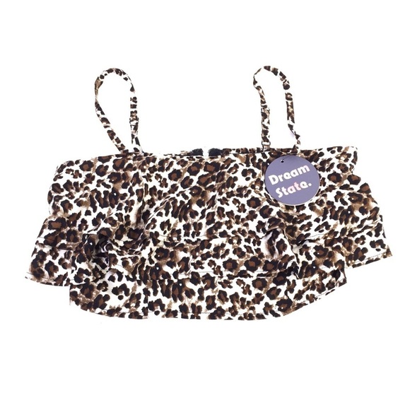 LF x Dream State Leopard Animal Woven Cropped Top - Picture 3 of 9